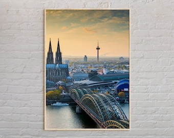 Foto real, Impresión de Colonia, Arte mural de Colonia, Póster de Colonia, Foto de Colonia, Impresión de póster de Colonia, Decoración de pared de Colonia, Póster de Alemania