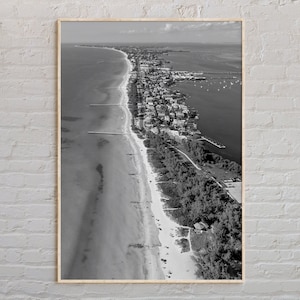 Zwart-wit, print Anna Maria Island, kunst aan de muur Anna Maria Island, poster Anna Maria Island, foto Anna Maria Island, poster Florida