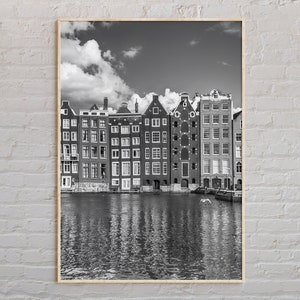 Schwarz und weiß, Amsterdam Druck, Amsterdam Wandkunst, Amsterdam Poster, Amsterdam Foto, Amsterdam Posterdruck, Amsterdam Dekor