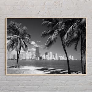 Black and White, Miami Print, Miami Wall Art, Miami Poster, Miami Photo, Miami Poster Print, Miami Wall Decor, Florida Poster Print, USA