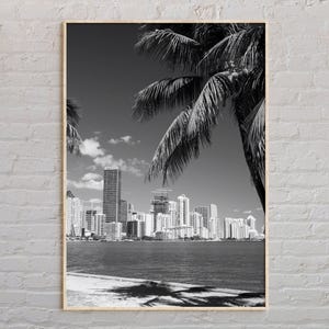 Black and White, Miami Print, Miami Wall Art, Miami Poster, Miami Photo, Miami Poster Print, Miami Wall Decor, Florida Poster Print, USA