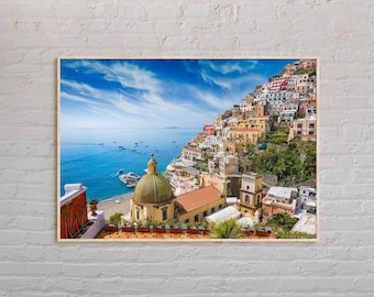 Foto real, Impresión de Positano, Arte mural de Positano, Póster de Positano, Foto de Positano, Impresión de póster de Positano, Decoración de Positano, Amalfi, Italia