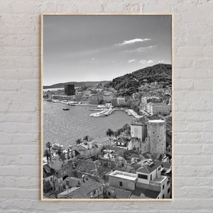 Schwarz und weiß, Split Print, Split Wandkunst, Split Poster, Split Foto, Split Poster Druck, Split Wanddekoration, Kroatien Poster Druck