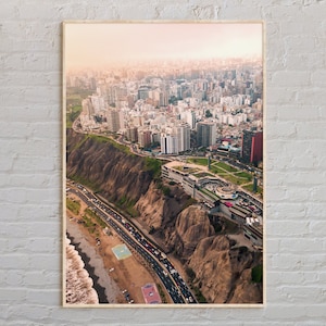 Foto real, impresión de Lima, arte mural de Lima, póster de Lima, foto de Lima, impresión de póster de Lima, decoración de pared de Lima, Perú, impresión de póster de Sudamérica