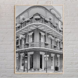 Blanco y negro, Impresión de Nueva Orleans, Arte mural de Nueva Orleans, Póster de Nueva Orleans, Foto de Nueva Orleans, Impresión de póster de Nueva Orleans, Estados Unidos
