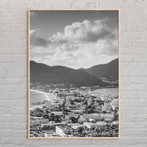Impresión en blanco y negro de San Martín, arte mural de San Martín, póster de San Martín, fotografía de San Martín, decoración de San Martín, impresión caribeña