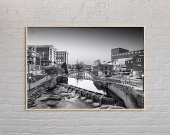 Impresión en blanco y negro de la isla de Greenville, arte mural de Greenville, póster de Greenville, foto de Greenville, decoración de pared de Greenville, impresión de EE. UU.