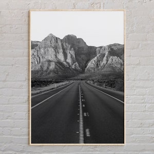 Schwarz und weiß, Red Rock Canyon Druck, Red Rock Canyon Wandkunst, Red Rock Canyon Poster, Red Rock Canyon Foto, Red Rock Canyon Dekor