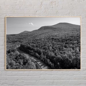 Impresión en blanco y negro de las montañas Catskill, arte mural de las montañas Catskill, póster de Catskill, foto de las montañas Catskill, póster de Nueva York