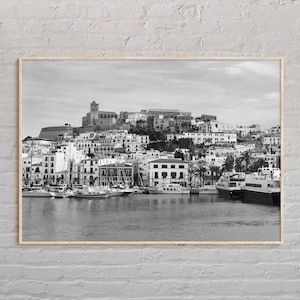 Schwarzweiß, Ibiza Print, Ibiza Wandkunst, Ibiza Poster, Ibiza Foto, Ibiza Poster Druck, Ibiza Wanddekor, Spanien Poster Druck, Europa