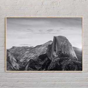 Zwart-wit, Half Dome-afdruk, Half Dome-muurkunst, Half Dome-poster, Half Dome-foto, Half Dome-posterafdruk, Half Dome-muurdecor, VS