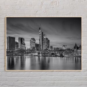 Impresión en blanco y negro de Frankfurt am Main, arte mural de Frankfurt, póster de Frankfurt, fotografía de Frankfurt, impresión de póster de Frankfurt, decoración de Frankfurt