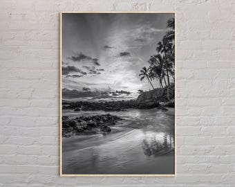 Blanco y negro, Impresión de Maui, Arte mural de Maui, Póster de Maui, Foto de Maui, Impresión de póster de Maui, Decoración de pared de Maui, Impresión de póster de Hawái, Impresión de EE. UU.