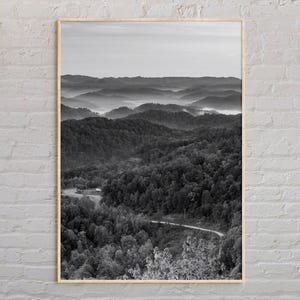 Impresión en blanco y negro de los Apalaches, arte mural de los Apalaches, póster de los Apalaches, foto de los Apalaches, impresión de póster de los Apalaches, decoración de los Apalaches