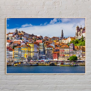 Foto real, impresión de Oporto, arte mural de Oporto, póster de Oporto, foto de Oporto, impresión de póster de Oporto, decoración de pared de Oporto, póster de Portugal, Europa