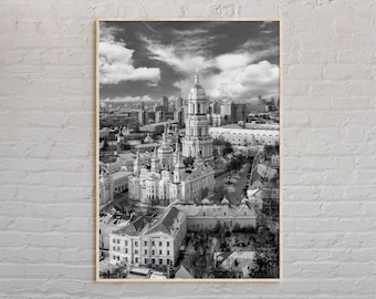 Impresión en blanco y negro de Ucrania, arte mural de Ucrania, póster de Ucrania, foto de Ucrania, impresión de póster de Ucrania, decoración de pared de Ucrania, Kiev, Lviv