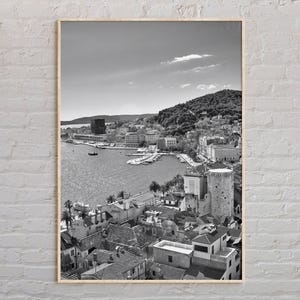 Schwarz und weiß, Split Print, Split Wandkunst, Split Poster, Split Foto, Split Poster Druck, Split Wanddekoration, Kroatien Poster Druck