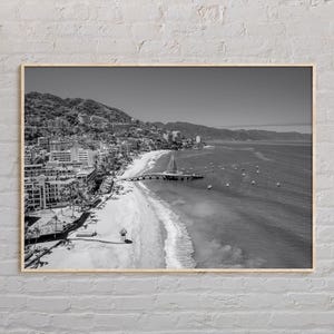 Schwarzweiß, Puerto Vallarta Druck, Puerto Vallarta Wandkunst, Puerto Vallarta Poster, Puerto Vallarta Foto, Puerto Vallarta Dekor