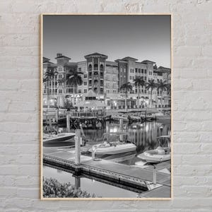 Blanco y negro, Impresión de Nápoles, Arte mural de Nápoles, Póster de Nápoles, Foto de Nápoles, Impresión de póster de Nápoles, Decoración de pared de Nápoles, Impresión de póster de Florida