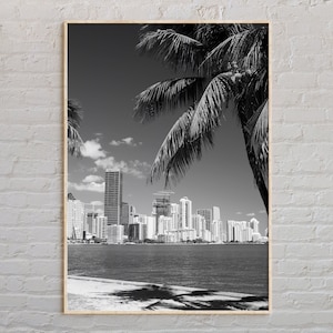 Zwart-wit, Miami Print, Miami Wall Art, Miami Poster, Miami Photo, Miami Poster Print, Miami Wall Art, Miami Poster Print, Florida Poster Print, Miami Wall Art
