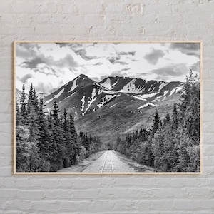 Schwarz und weiß, Alaska Druck, Alaska Wand Kunst, Alaska Poster, Alaska Foto, Alaska Poster Druck, Alaska Wand dekor, USA Druck