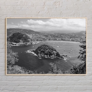 Schwarz und weiß, San Sebastiàn Druck, San Sebastiàn Wandkunst, San Sebastiàn Poster, San Sebastiàn Foto, San Sebastiàn Wanddekor, Spanien