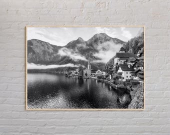 Impresión en blanco y negro de Austria, arte mural de Austria, póster de Austria, foto de Austria, impresión de póster de Austria, decoración de pared de Austria, póster de Europa