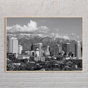 Black and White, Salt Lake City Print, Salt Lake City Wall Art, Salt Lake City Poster, Salt Lake City Photo, Salt Lake City Decor, USA
