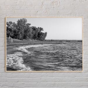 Zwart-wit, Lake Erie-print, Lake Erie-muurkunst, Lake Erie-poster, foto Lake Erie, Lake Erie-posterprint, Lake Erie-muurdecor