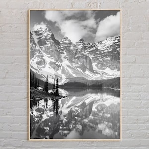 Noir et blanc, impression Banff, art mural Banff, affiche Banff, photo Banff, impression affiche Banff, décoration murale Banff, impression affiche Canada