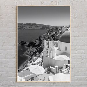 Schwarzweiß, Santorini Print, Santorini Wandkunst, Santorini Poster, Santorini Foto, Santorini Poster Print, Santorini Decor, Griechenland