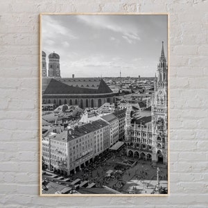 Schwarz und weiß, München Druck, München Wand Kunst, München Poster, München Foto, München Poster Druck, München Wand Dekor, Deutschland Poster Druck