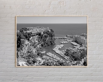 Black and White, Monaco Print, Monaco Wall Art, Monaco Poster, Monaco Photo, Monaco Poster Print, Monaco Wall Decor, France, Europe Print