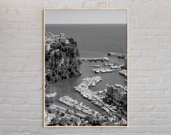 Black and White, Monaco Print, Monaco Wall Art, Monaco Poster, Monaco Photo, Monaco Poster Print, Monaco Wall Decor, France, Europe Print