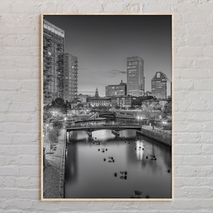 Noir et blanc, impression Providence, art mural Providence, affiche Providence, photo Providence, décoration murale Providence, impression Rhode Island