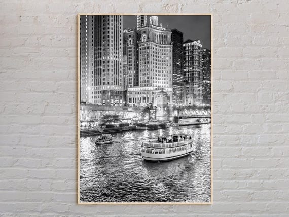 Black and White, Chicago Print, Chicago Wall Art, Chicago Poster, Chicago Photo, Chicago Poster Print, Chicago Wall Decor, Illinois Poster