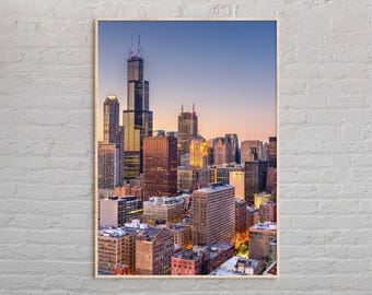 Vraie photo, impression de Chicago, art mural Chicago, affiche de Chicago, photo de Chicago, impression d'affiche de Chicago, décoration murale de Chicago, affiche de l'Illinois