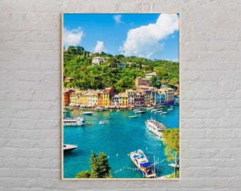 Prawdziwe zdjęcie, wydruk z Portofino, sztuka ścienna z Portofino, plakat z Portofino, zdjęcie z Portofino, wydruk plakatu z Portofino, wystrój Portofino, Włochy
