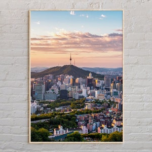 Foto real, impressão de Seul, arte de parede de Seul, pôster de Seul, foto de Seul, impressão de pôster de Seul, decoração de parede de Seul, impressão de pôster da Coreia do Sul