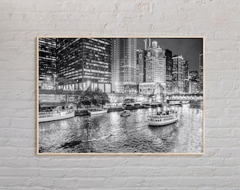 Noir et blanc, impression de Chicago, art mural Chicago, affiche de Chicago, photo de Chicago, impression d'affiche de Chicago, décoration murale de Chicago, affiche de l'Illinois