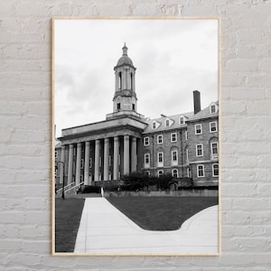Zwart-wit, State College-afdruk, State College-kunst, State College-poster, State College-foto, State College-muurdecoratie, Pennsylvania