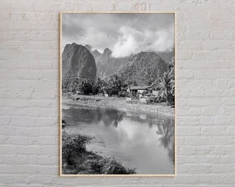 Black and White, Laos Print, Laos Wall Art, Laos Poster, Laos Photo, Laos Poster Print, Laos Wall Decor, Asia Poster Print