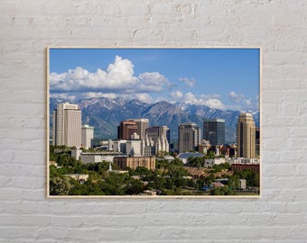 Foto real, impresión de Salt Lake City, arte mural de Salt Lake City, póster de Salt Lake City, foto de Salt Lake City, decoración de Salt Lake City, EE. UU.