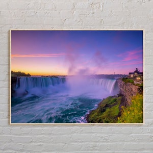 Fotografía real, impresión de las cataratas del Niágara, arte mural de las cataratas del Niágara, póster de las cataratas del Niágara, fotografía de las cataratas del Niágara, decoración de pared de Columbia Británica