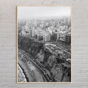 Zwart-wit, Lima-afdruk, Lima-muurkunst, Lima-poster, Lima-foto, Lima-posterafdruk, Lima-muurdecoratie, Peru, Zuid-Amerika posterafdruk