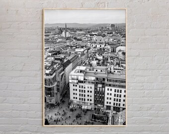 Blanco y negro, Impresión de Viena, Arte mural de Viena, Póster de Viena, Foto de Viena, Impresión de póster de Viena, Decoración mural de Viena, Impresión de póster de Austria