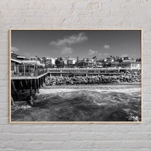 Black and White, Redondo Beach Print, Redondo Beach Wall Art, Redondo Beach Poster, Redondo Beach Photo, Redondo Beach Decor, California