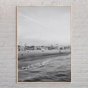 Black and White, Seal Beach Print, Seal Beach Wall Art, Seal Beach Poster, Seal Beach Photo, Seal Beach Wall Decor, California Poster, USA