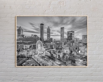 Bianco e nero, stampa di Atlanta, arte murale di Atlanta, poster di Atlanta, foto di Atlanta, stampa poster di Atlanta, decorazione murale di Atlanta, stampa della Georgia