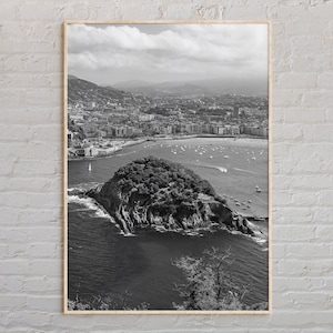 Schwarz und weiß, San Sebastiàn Druck, San Sebastiàn Wandkunst, San Sebastiàn Poster, San Sebastiàn Foto, San Sebastiàn Wanddekor, Spanien